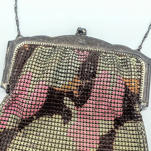 Antique 1920s Whiting & Davis Art Deco Metal Mesh Flapper Purse - Picture 5 of 9